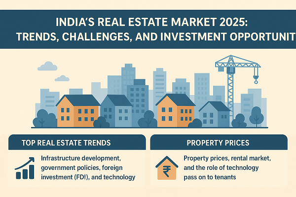🏡 भारत का रियल एस्टेट मार्केट 2025: ट्रेंड्स, चुनौतियाँ और निवेश के मौके